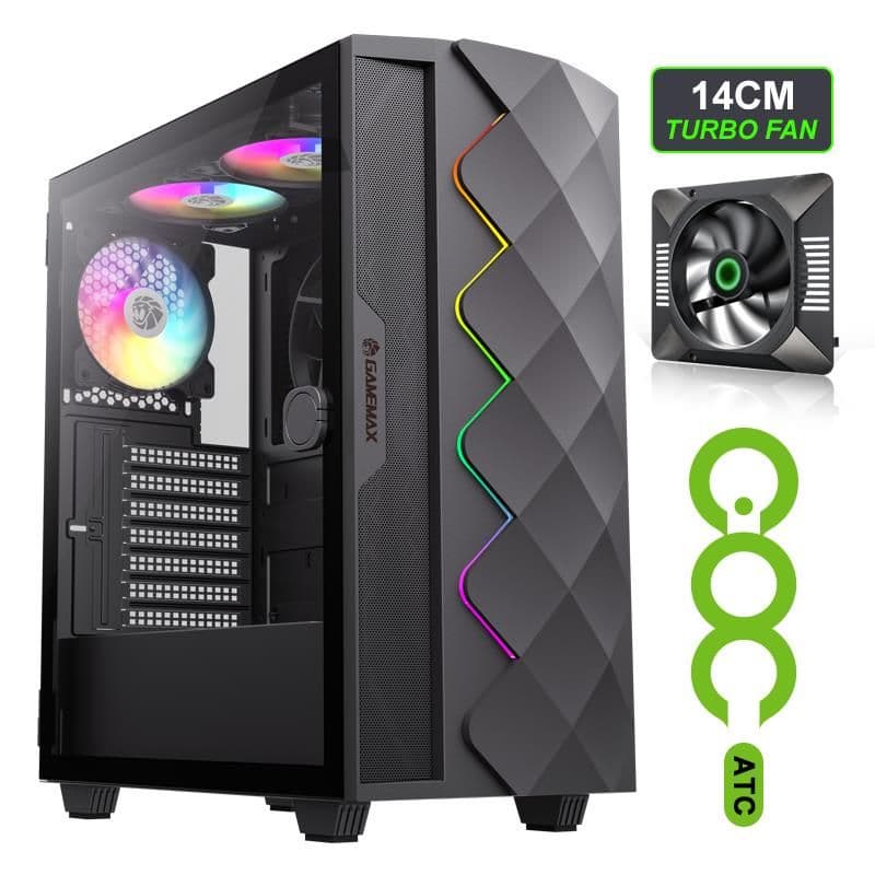 Корпус для комп'ютера ATX W/O PSU DIAMOND CP BK GAMEMAX