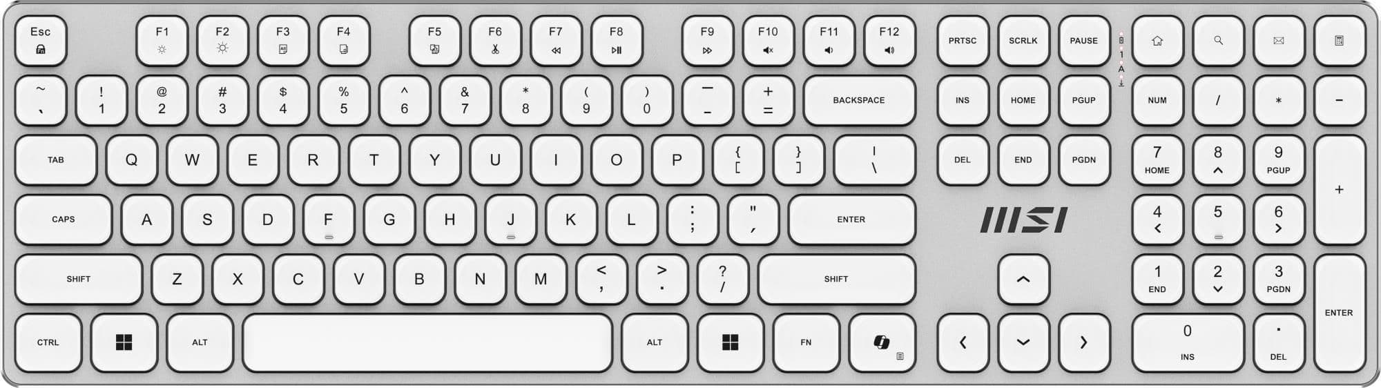 Комплект бездротовий клавіатура + миша MSI K210 W, білий