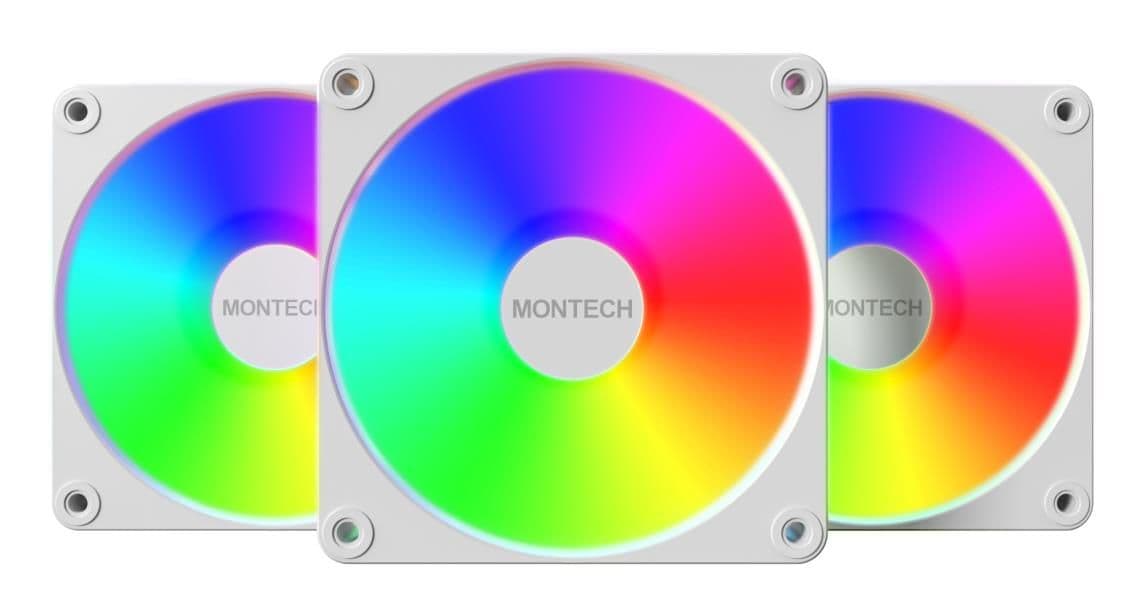 Набір із трьох вентиляторів для корпусу 120MM GF120 V2 ARGB PWM 3I1(W) MONTECH