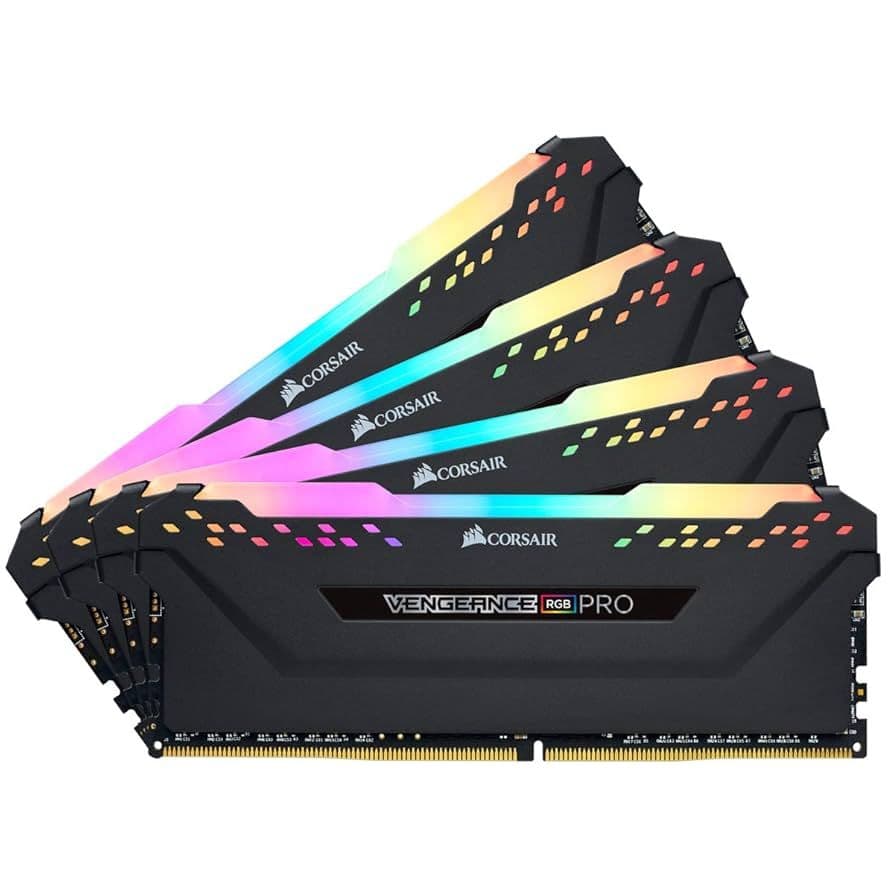 Комплект оперативної пам`яті Corsair 32 GB (4x8GB) DDR4 3600 MHz Vengeance RGB Pro Black