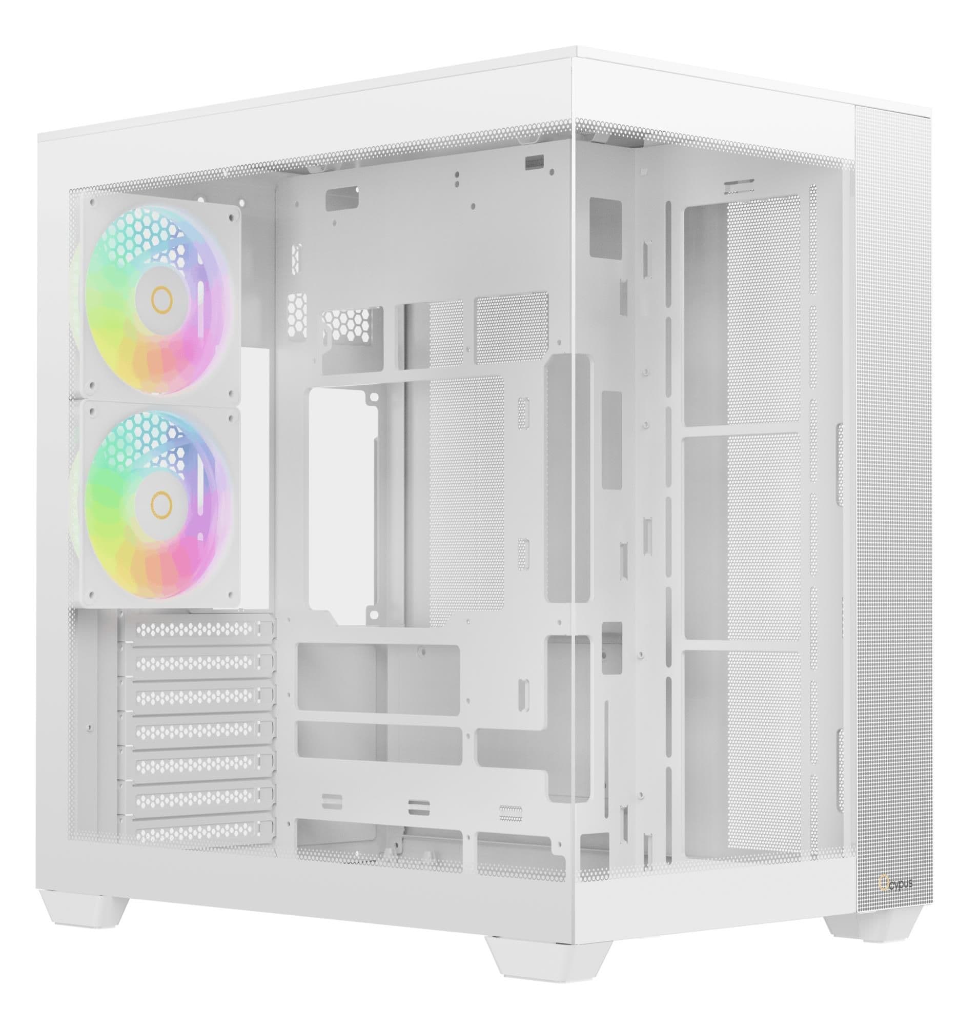 Корпус для комп'ютера ATX W/O PSU DELTA C74 ARGB білий (DELTA-C74-WHD200XX-GL) OCYPUS