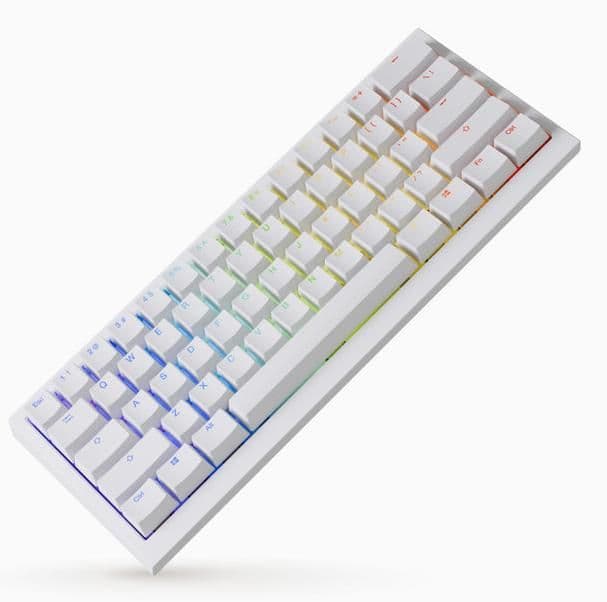 Клавіатура бездротова Ducky One X Mini(60%) магнітні перемикачі, білий