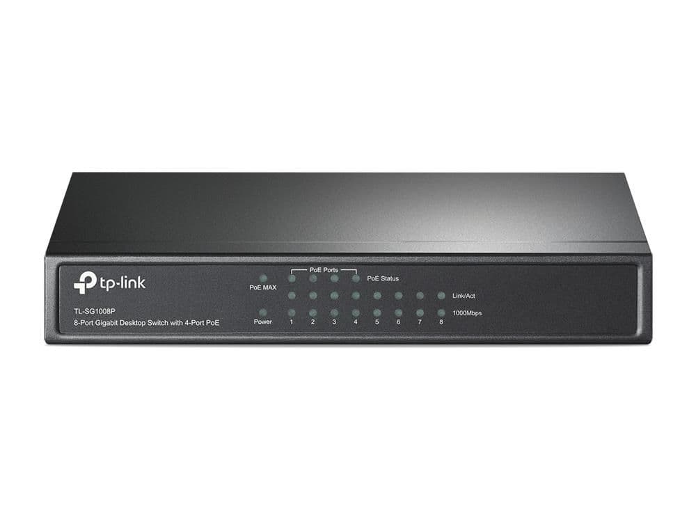 Комутатор некерований, мережеве обладнання, TL-SG1008P TP-LINK