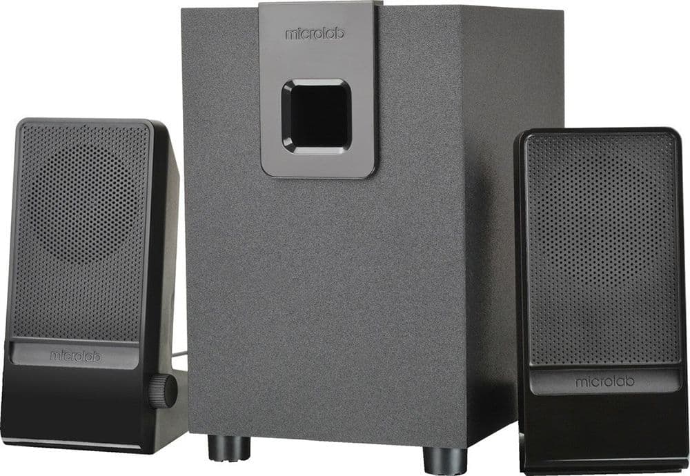 Акустична система MICROLAB M-100 2.1, 10W, mini-jack, чорний