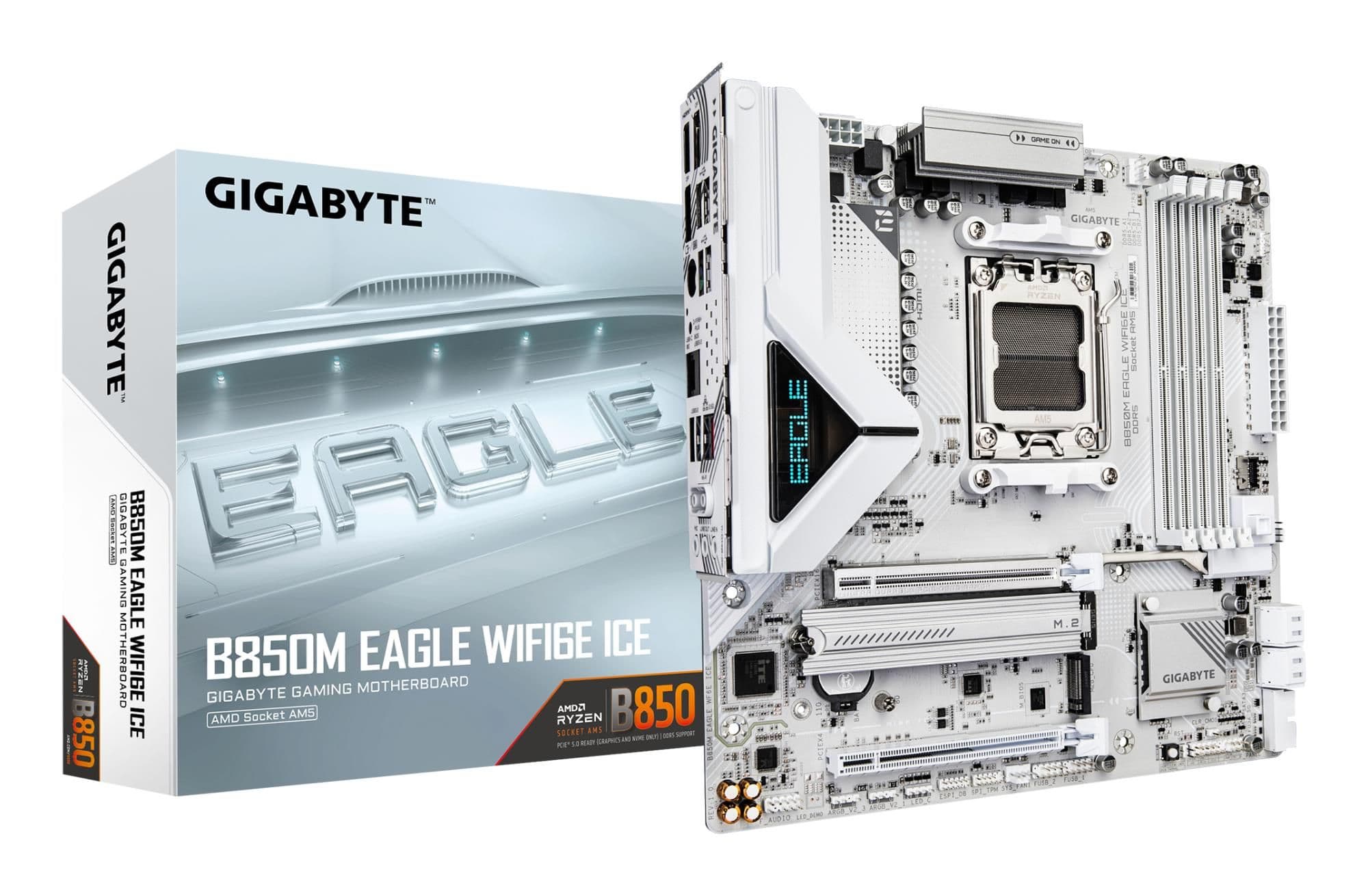 Материнська плата AMD B850 SAM5 MATX B850M EAGLE WF6E ICE GIGABYTE