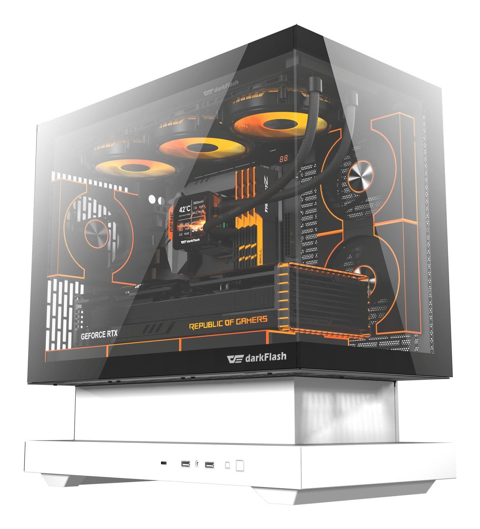 Корпус для комп'ютера DARK FLASH F1 mATX без блока живлення, білий