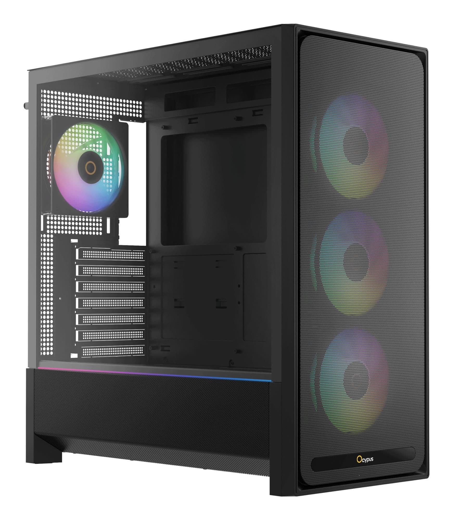 Корпус для комп'ютера ATX W/O PSU DELTA C70 BK ARGB (DELTA-C70-BKG400XX-GL) OCYPUS