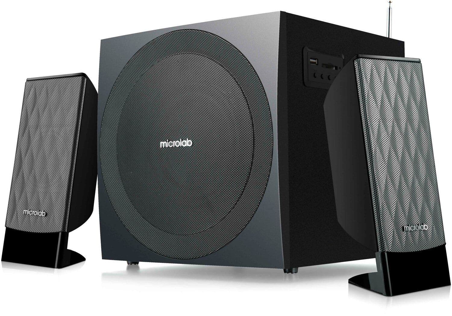 Акустична система MICROLAB M-300U 2.1, 38W, mini-jack/USB/SD/FM, чорний