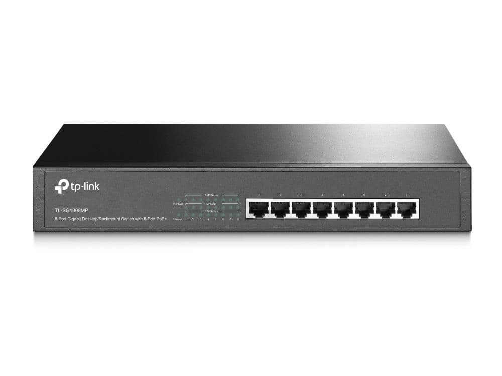 Стієчний свитч з 8 портами PoE +, TL-SG1008MP TP-Link