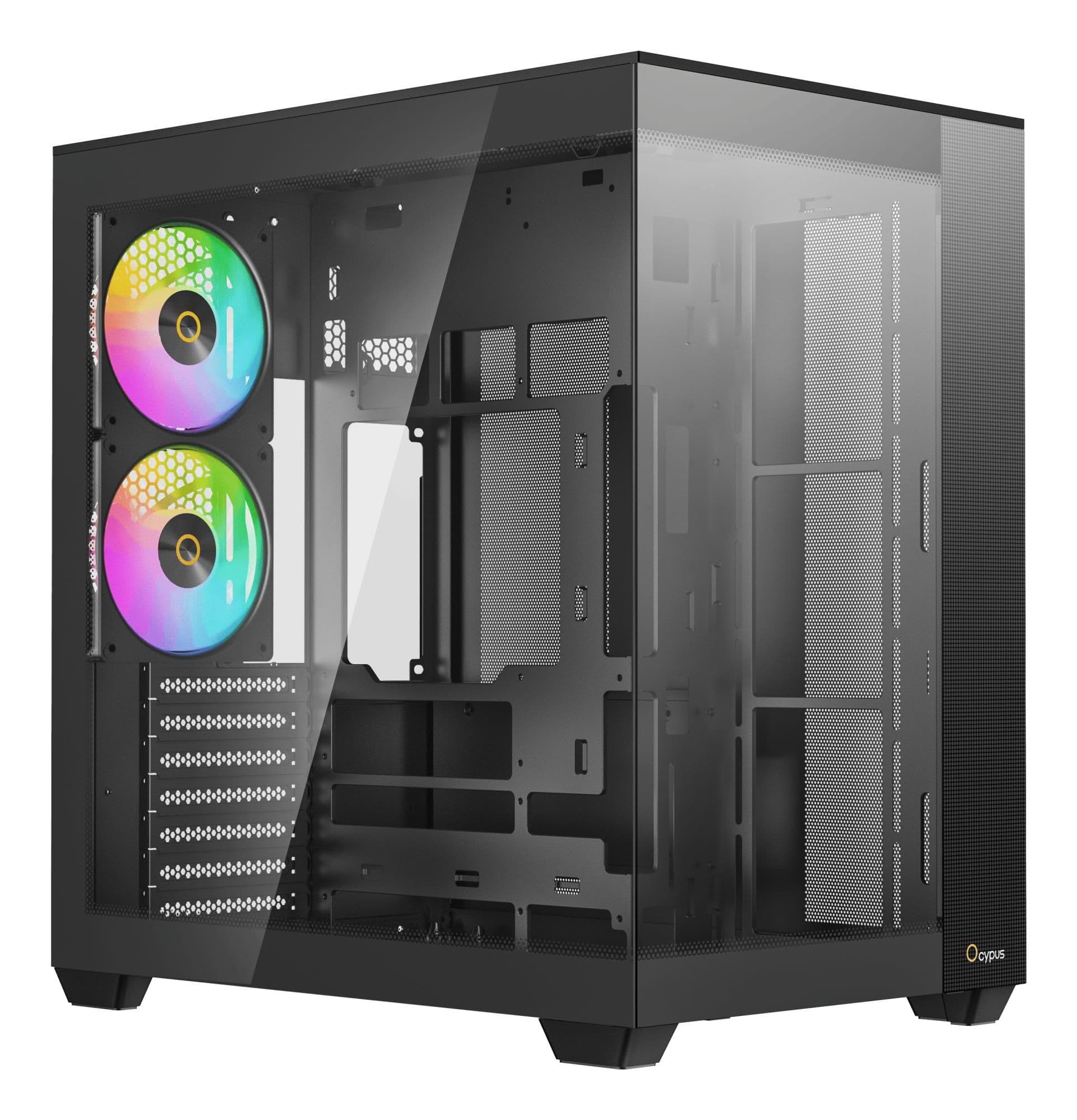 Корпус для комп'ютера ATX W/O PSU DELTA C74 ARGB чорний (DELTA-C74-BKD200XX-GL) OCYPUS