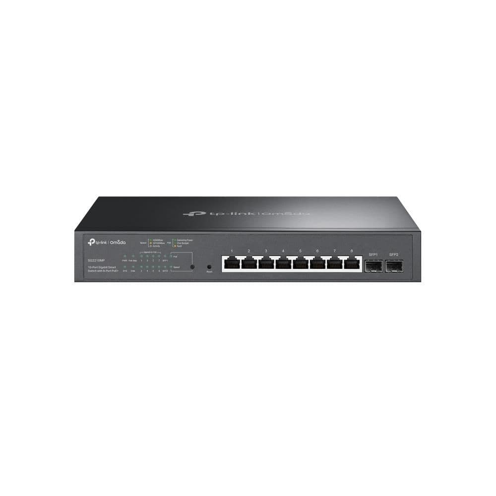 JetStream 10-портовий гігабітний комутатор з 8 портами PoE+, SG2210MP TP-LINK