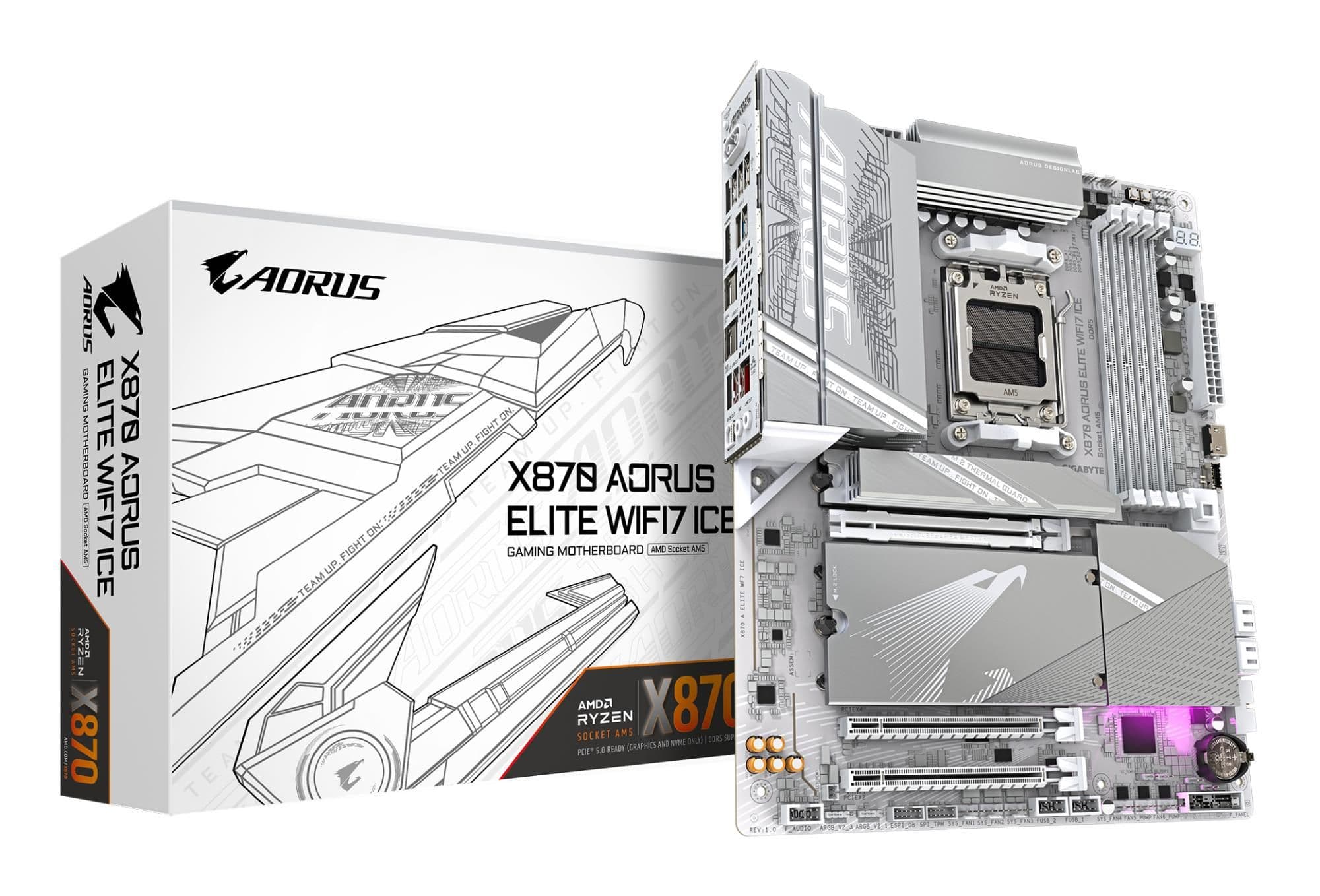 Материнська плата AMD X870 SAM5 ATX X870 A ELITE WF7 ICE GIGABYTE