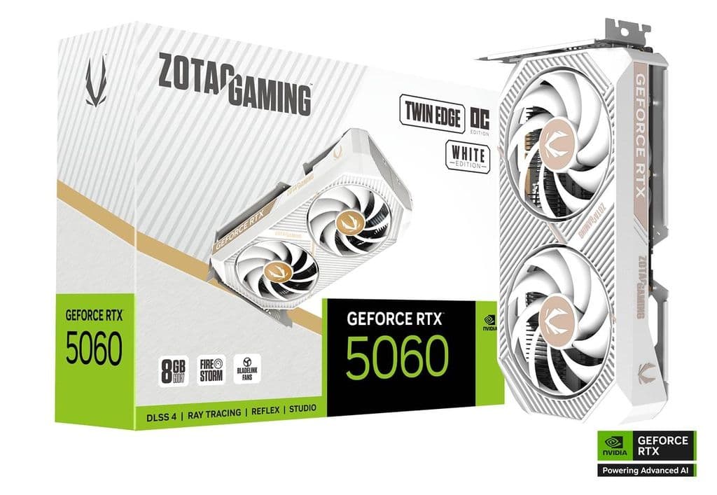 Відеокарта Zotac GeForce RTX 5060 GAMING Twin Edge OC White 8GB GDDR7